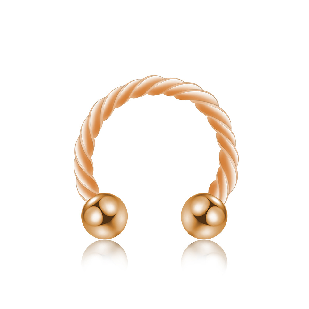 Simple Style Twist Stainless Steel Plating Nose Ring 1 Piece