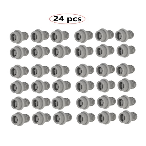 24 piezas de tapón de silicona de un solo orificio de succión gris