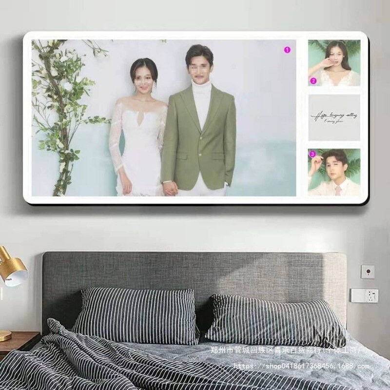 High-Definition Modern Minimalist High-End Wedding Photo Family Portrait Frame with Laser Printing, 0 Formaldehyde Aluminum Alloy Wall-Mounted