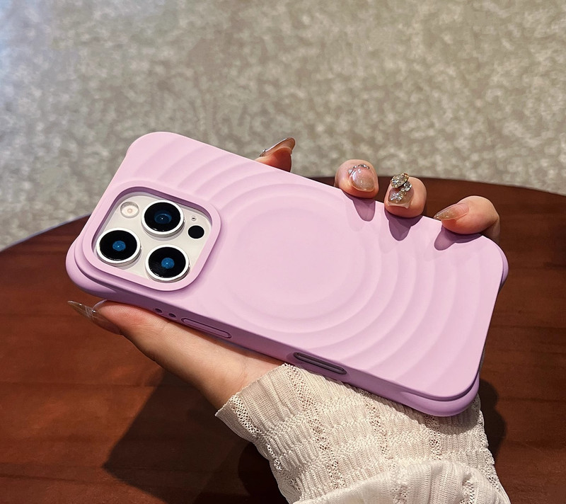 iPhone16promax 波状磁気液体シリコーン携帯電話ケース Apple 15 四隅落下防止保護カバーに適しています。|undefined