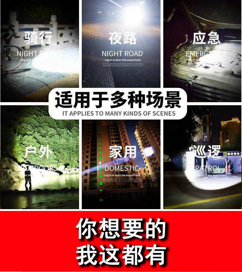 Outdoor Mini Bright Flashlight, Convenient and Multi-Functional Aluminum Alloy Zoom Led Light, Household Rechargeable Emergency Light