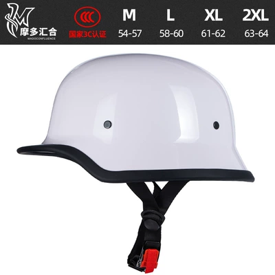 Motosiklet kaskı (dəbilqə) — electric car half helmet summer - pearl-white-m