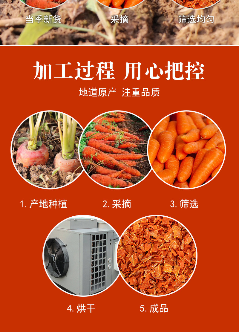 Dehydrated Carrot Dices (Daucus carota) — 5×5mm Dried Carrot Cubes for Tea & Instant Meals preparation