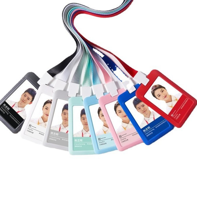 Youhe 6056 Tarjeta de permiso de trabajo cubierta insignia Tarjeta de insignia conjunto de tarjeta de trabajo con cordón campus tarjeta de autobús cubierta de la tarjeta de comida