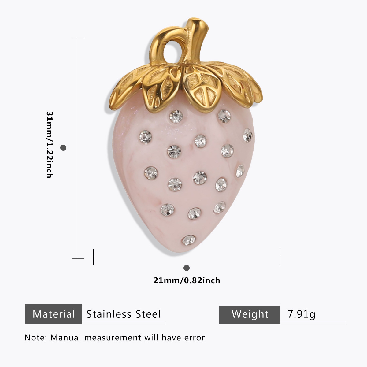 125g Weight Pendant Jewelry Making Type 11 * 15mm, 16*18.5mm, 6*20.5mm Jewelry Making Size Zircon Inlay Material DIY Jewelry Accessories Classification 1 Piece Quantity 304 Stainless Steel Material Rainbow, Cherry, Strawberry, Snails, chili Pattern All Seasons Season Polished Finish Enamel, Inlay Design Sweet Style 1 Piece 11 * 15mm 16*18.5mm 6*20.5mm 304 Stainless Steel Zircon Rainbow Cherry Strawberry Polished Pendant DIY Jewelry Accessories 22
