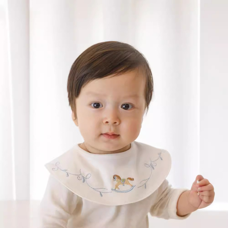 Ins K-Style of Cotton Saliva Napkin Class a Waterproof Bib Bib 360 Degree Rotating Eating Pocket Newborn Saliva Pocket