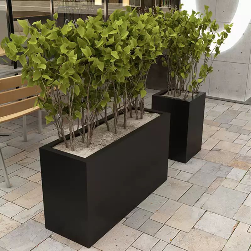 Iron Flower Box, Outdoor Aluminum Flower Bed, Garden Planting Box Combination, Metal Flower Pot, Stainless Steel Flower Trough, Partition Flower Pond