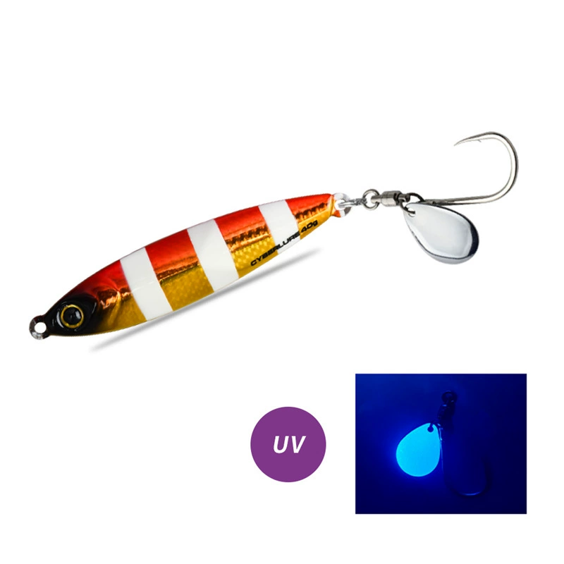 CYBERLURE Tungsten Steel Iron Plate Mackerel Luya Bait Qingdao Sea Fishing Boat Fishing Shore Throwing Mackerel Luminous Iron Plate Bait 112