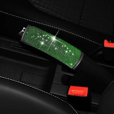 Car Diamond-Encrusted Handbrake Cover, Other Automotive Interior Supplies - green-diamond