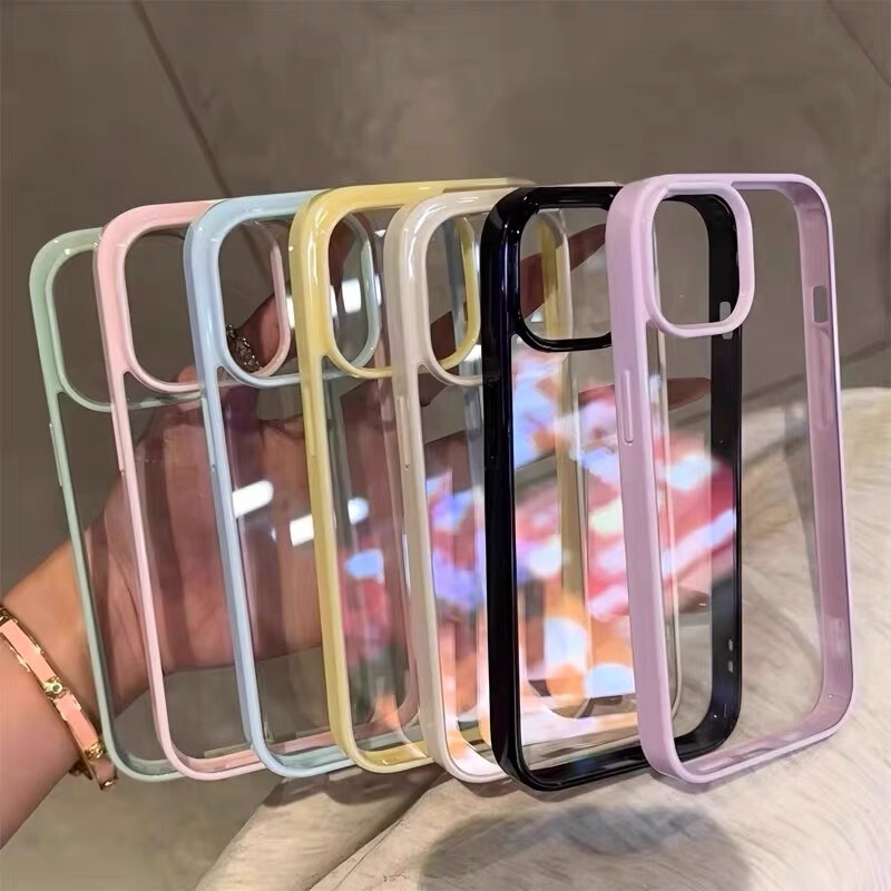 Two-In-One Colorful Edge Phone Case Suitable for Apple 17, iPhone 15 Pro Max Transparent, 14 Acrylic, 13 Simple Design Two-In-One Colorful Edge Phone Case Suitable for Apple 17, iPhone 15 Pro Max Transparent, 14 Acrylic, 13 Simple Design