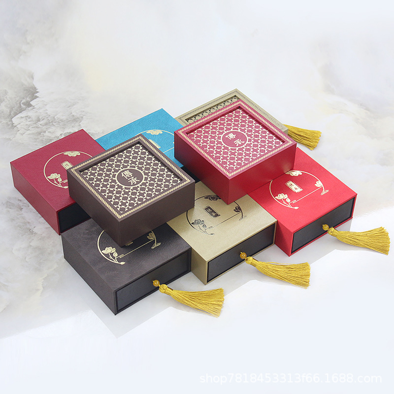 现货传承古法金铜标片珠宝首饰黄金翡翠手镯双开门珠宝首饰盒logo