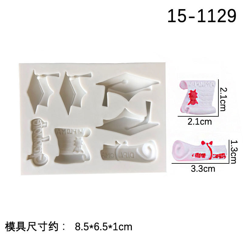 DIY hornear doctor tapa de graduación tapa forma fondant pastel decoración arcilla chocolate soltero tapa silicona molde