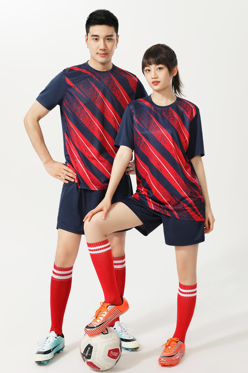 Traje de uniforme de fútbol, camiseta de competición, uniforme de equipo de manga corta para adultos, traje de entrenamiento para estudiantes masculinos y femeninos, bordado imprimible 5028