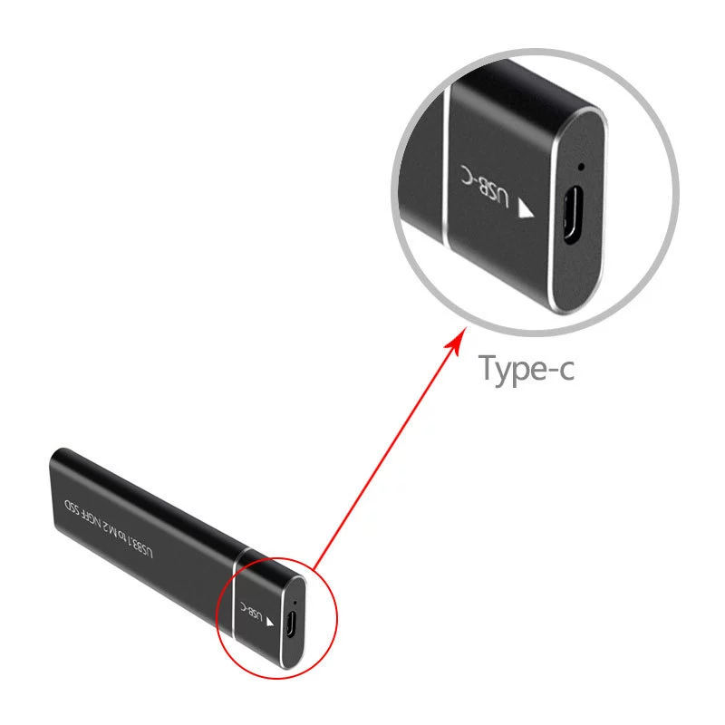 M.2 hard disk box USB3.1Type-C to m.2NGFF solid-state hard disk box high-speed transmission read metal box