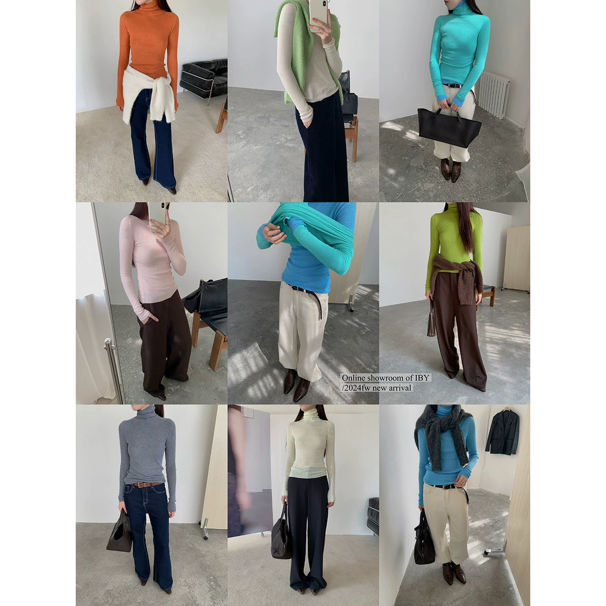 Yi En Ou inbyin 9 цветов с высоким воротником нижняя рубашка женская тонкая рубашка с дикими рукавами свитер женская