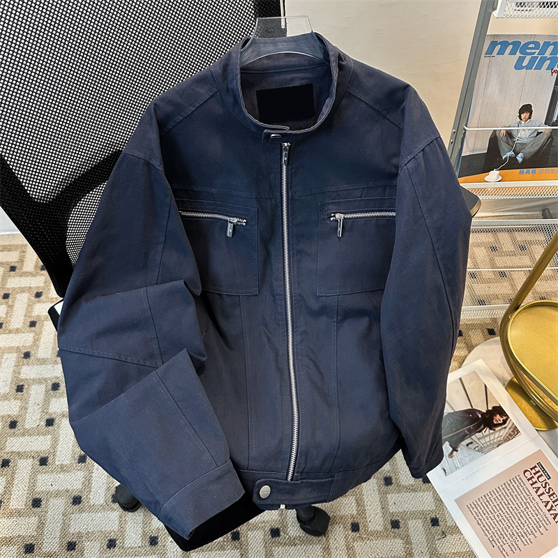男装春秋季美式街头痞帅工装飞行夹克男休闲立领时尚青年男士外套|undefined