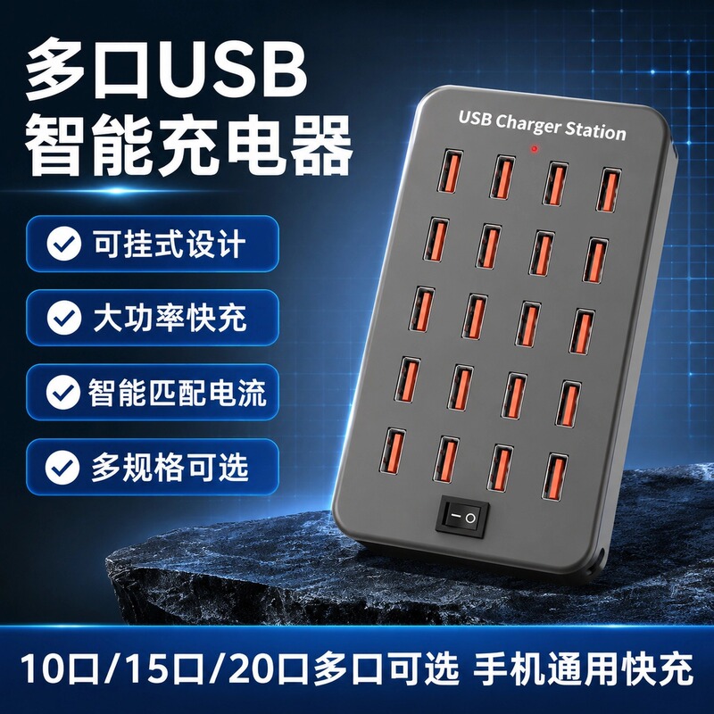 Multi-Port USB Mobile Phone Charger 10 Ports 15 Ports 20 Ports Desktop USB Fast Charging 5V Universal Mobile Phone Charger Multi-Port USB Mobile Phone Charger 10 Ports 15 Ports 20 Ports Desktop USB Fast Charging 5V Universal Mobile Phone Charger