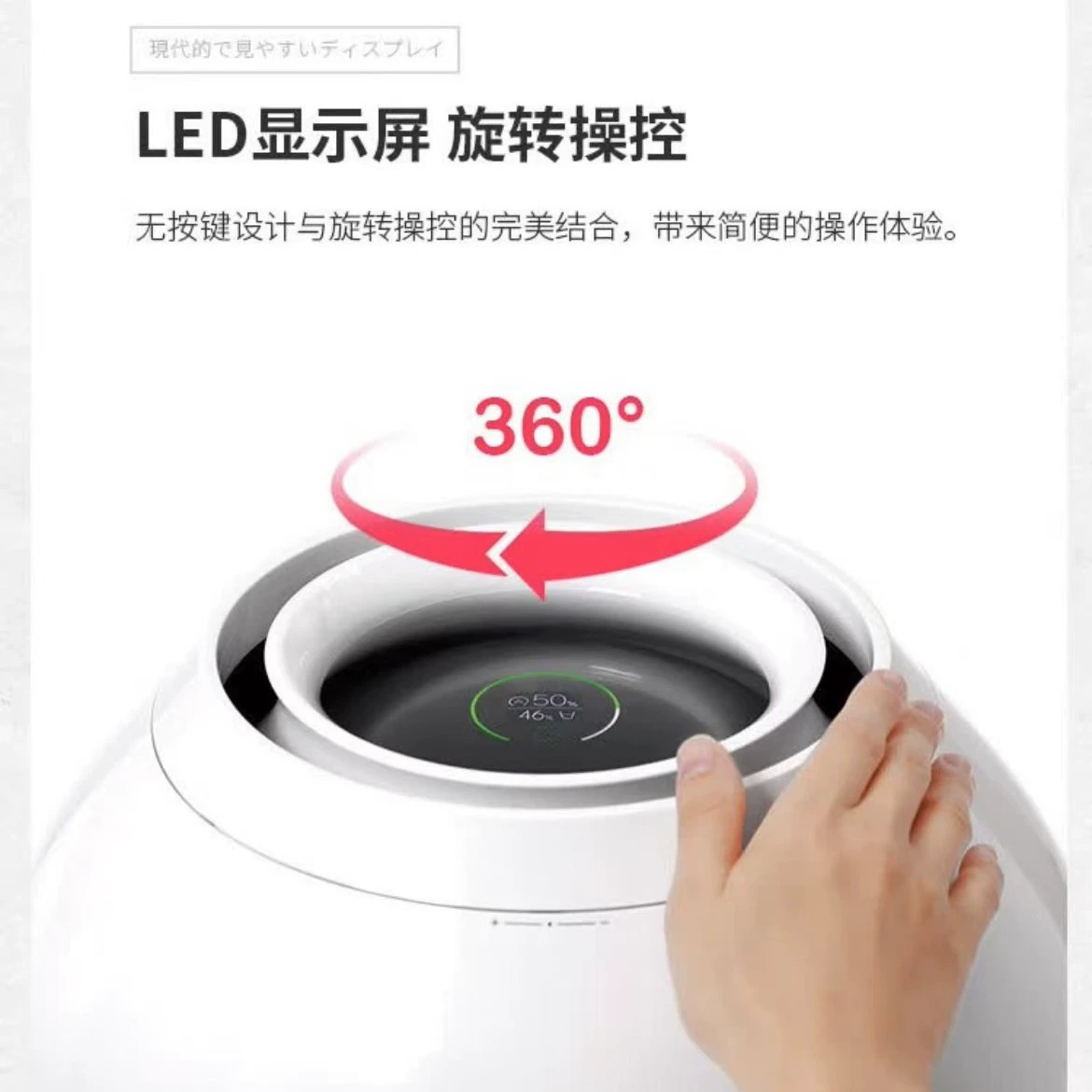 Увлажнитель для спальни и домашнего офиса Humidifier с антиоблачением, интеллектуальная постоянная влажность, очистка увлажнения с ионами серебра