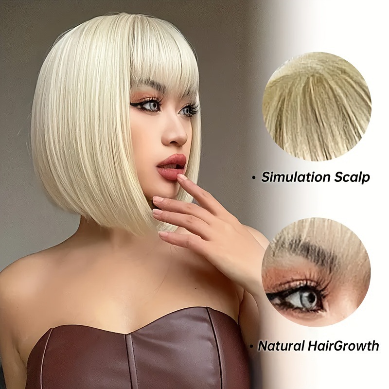 Europa y los Estados Unidos transfronterizos hombro pelucas mujeres Bo Bo natural flojo cabello completo pelucas de cabello de franja multicolor opcional