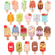 仿真卡通冰淇淋雪糕树脂食玩diy饰品配件奶油胶手工发夹材料批发