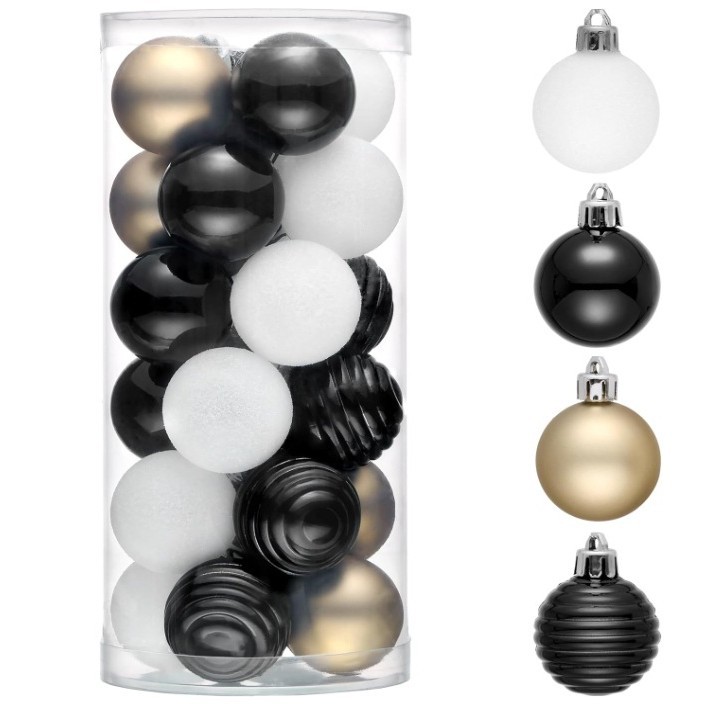 Barril transfronterizo de color bola de Navidad con forma de bola 4cm bola de plástico galvanizado colgante de decoración de árbol de Navidad