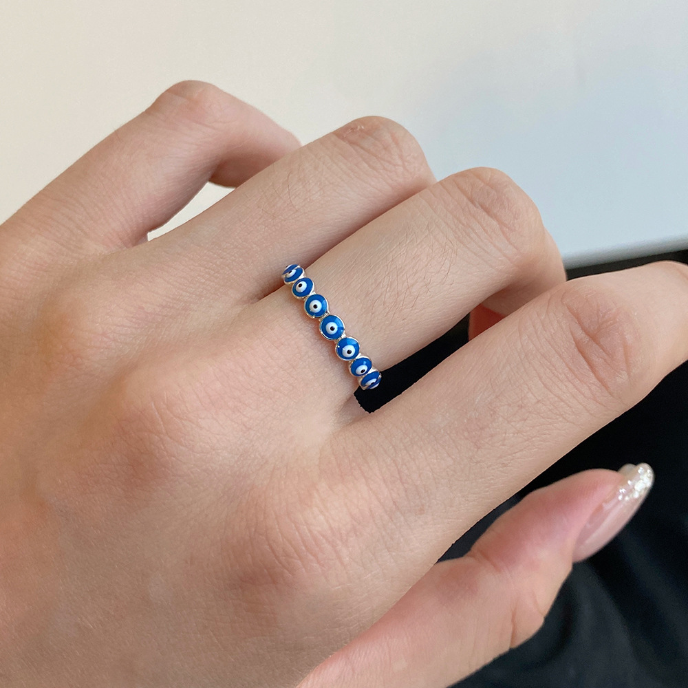 Fashion Devilu0027S Eye Sterling Silver Epoxy Rings