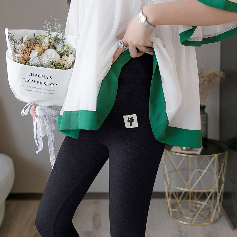 thumbnail image 5 of Pantalones de mujer embarazada de verano de talla grande Leggings de mujer embarazada Pantalones capri finos de cintura alta, 5 of 6