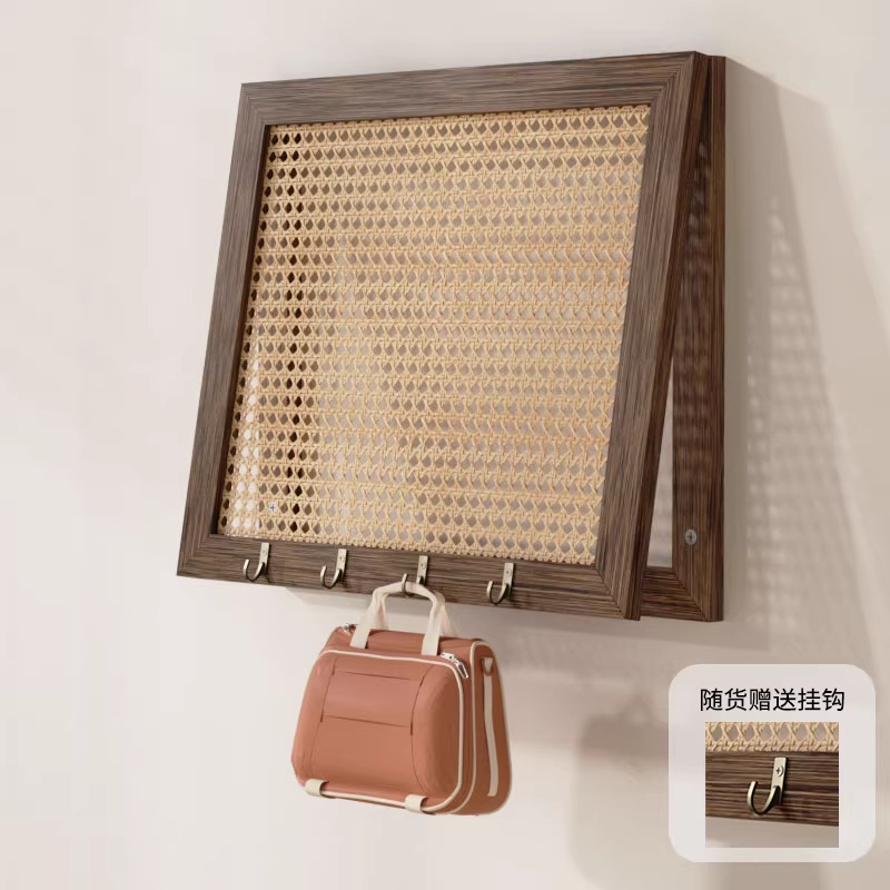 实木中古风电表箱遮挡装饰画盖板弱电箱遮丑带挂钩新中式电箱改造