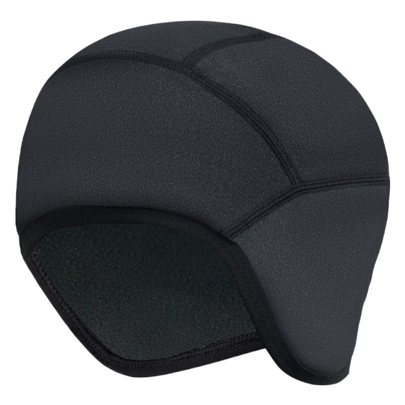Autumn and winter running skiing sports cap warm beanless ear cover head cap motorcycle with glasses hole helmet lining