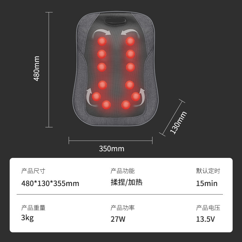 クロスボーダー卸売り腰背中マッサージ器腰椎揉みマッサージクッション車載マッサージ背もたれクッション|undefined