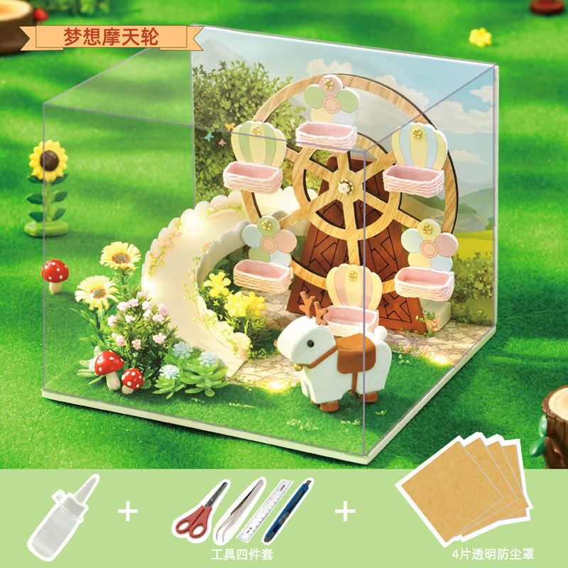 新しいスタイルの DIY 組み立てキャビンモデルミニチュアケーキショップミルクティーショップデザートショップ手作り組み立てギフト|undefined
