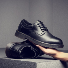 圆头皮鞋男士休闲鞋英伦韩版潮流百搭青年男鞋学生马丁靴男低帮鞋