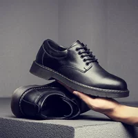 Martens, трендовая мужская повседневная обувь в английском стиле для кожаных ботинок, универсальные полуботинки, корейский стиль