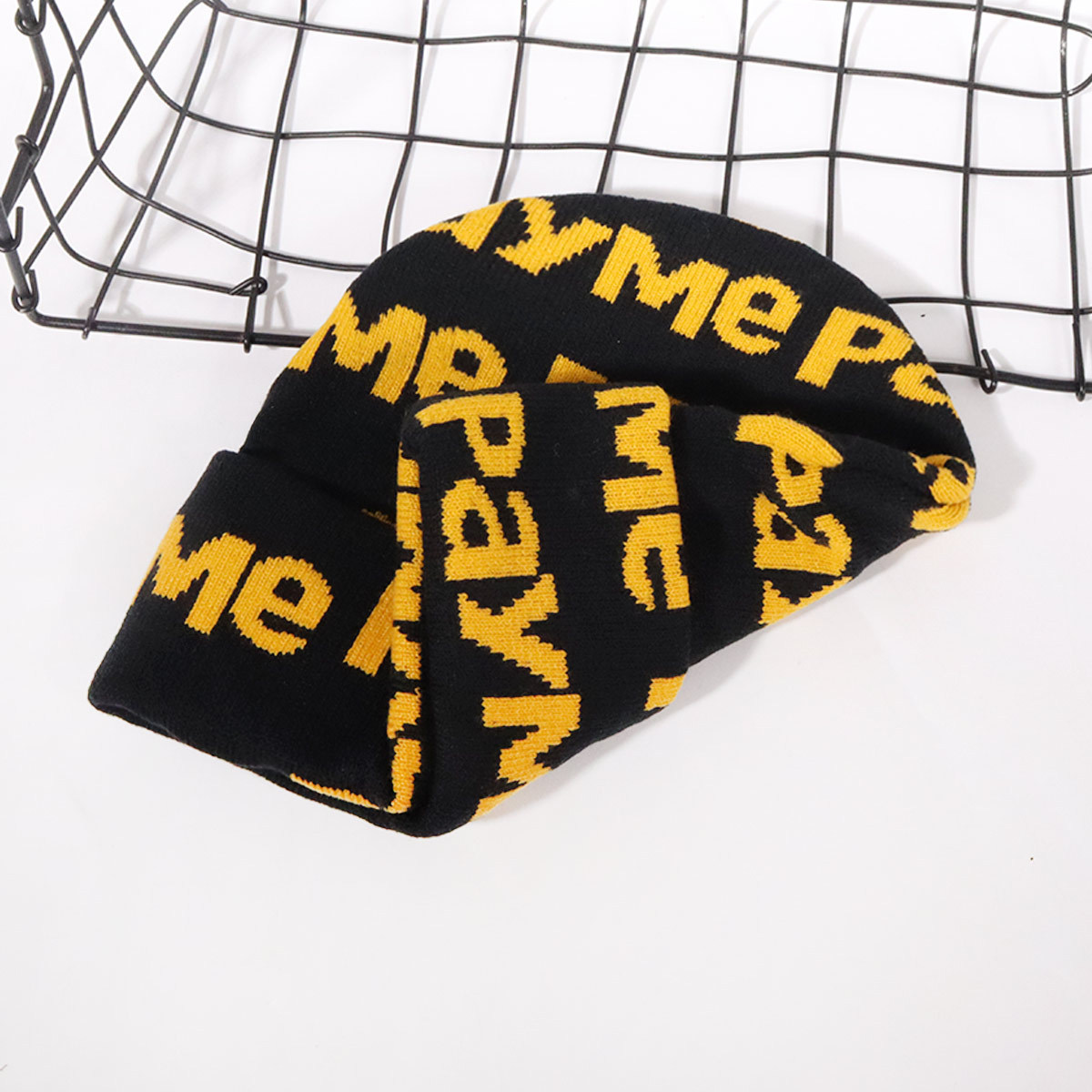 Unisex Letter double-sided flanged knitted hat trend fashion autumn and winter outdoor sports cold protection and warmth_voghion.com