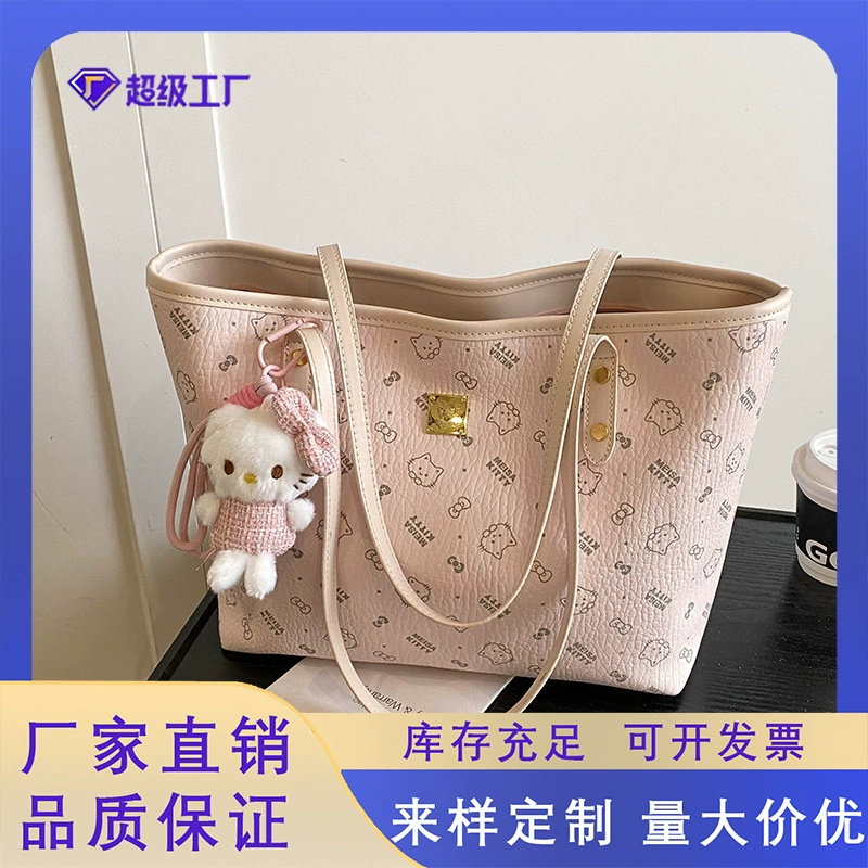 Большая вместительная женская сумка 2025 года, новая модная сумка через плечо с принтом для работы и поездок, сумка-тоут.