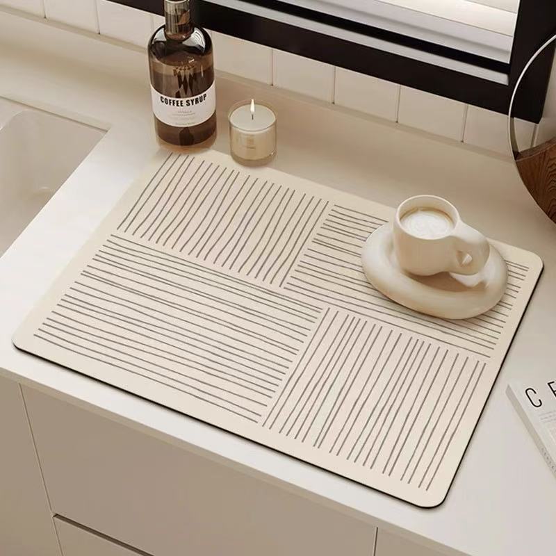 Modern Simple Diatom Mud Style Coffee Machine Drain Mat Home Kitchen Countertop Water-Absorbent Quick-Drying Factory Direct Sale