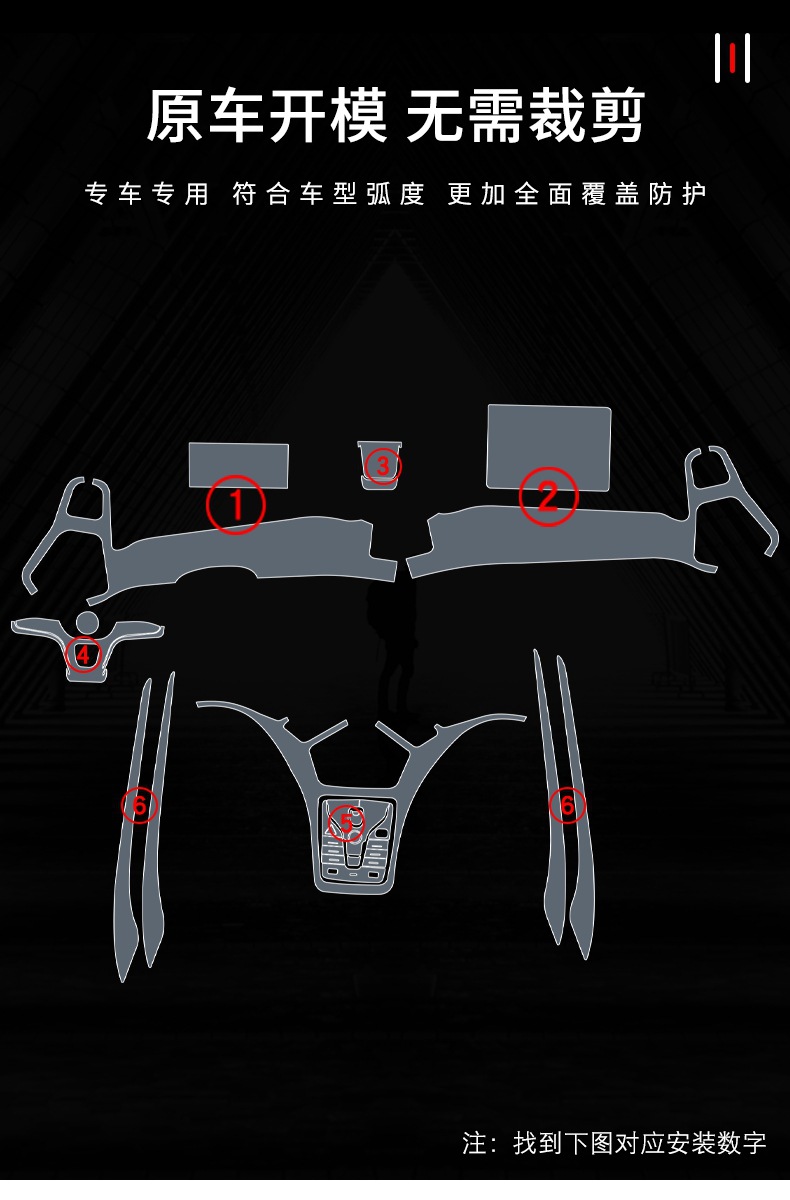 19-25 Byd Song Pro New Energy Center Console Interior Sticker Car Modified Paint Transparent Tpu Protective Film