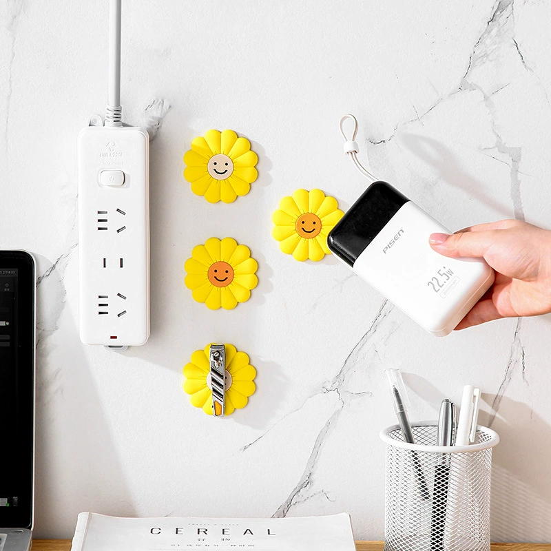 Смайлик подсолнечник магнит с дистанционным управлением ПВХ мягкий клей настенный подвесной небольшой предмет адсорбционная наклейка вставка настенный держатель для хранения
