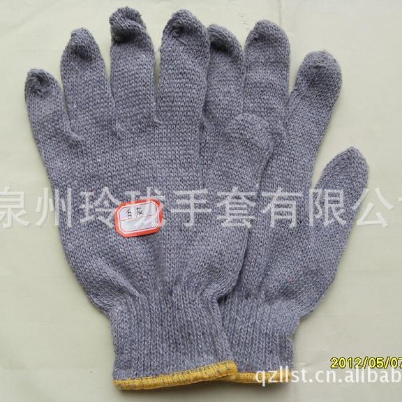 厂家供应浅灰色棉纱手套CY02工地干活线防滑棉纱加厚棉纱劳动手套
