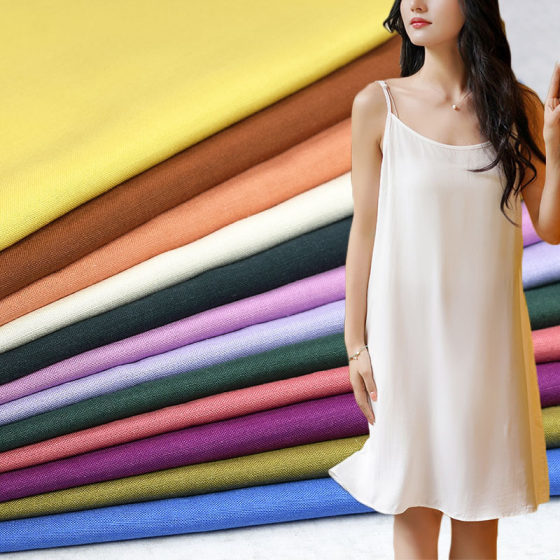Spring and Summer encryption cotton linen fabric shirt clothing handmade cloth linen cotton fabric plain plain linen cotton cloth wholesale