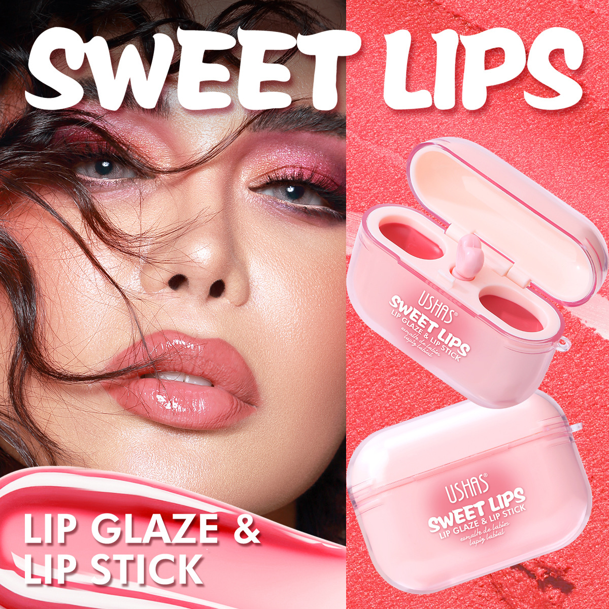 Rubor USHAS, éxito de ventas en Amazon, resistente al agua y de larga duración, UC104, rubor para auriculares con embalaje