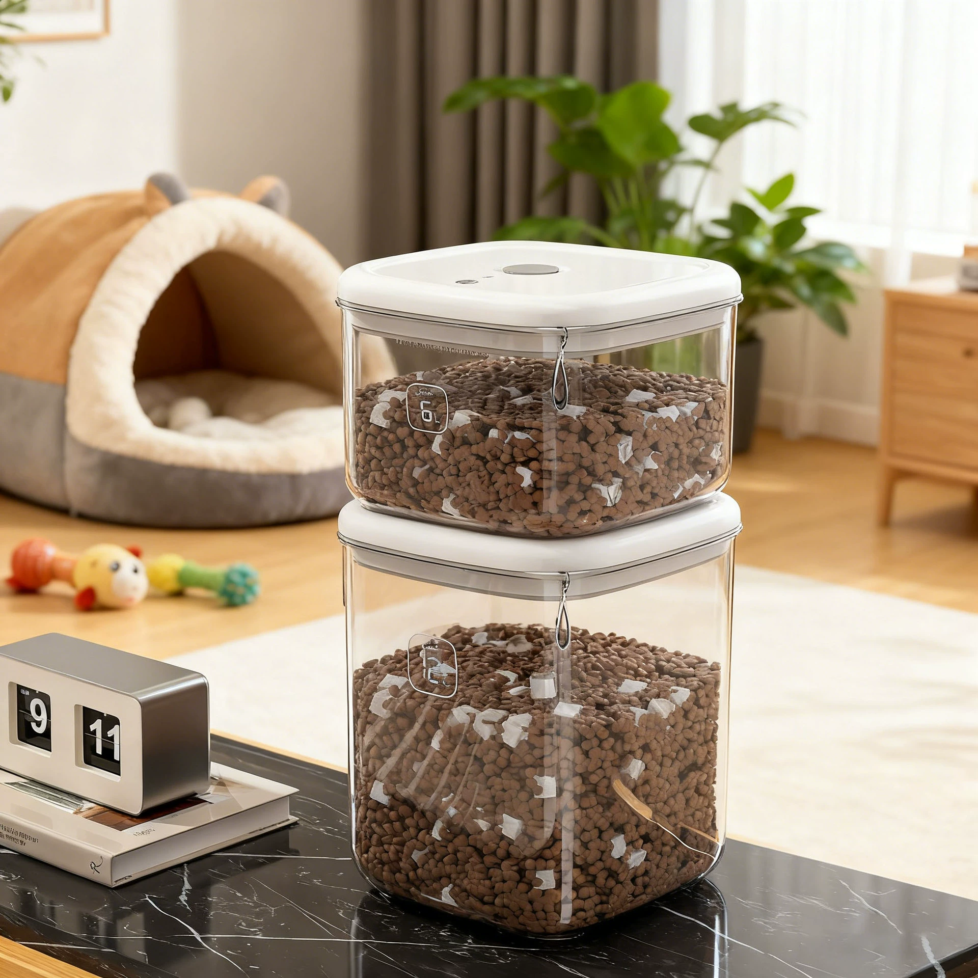 Контейнер для хранения корма для домашних животных, вакуумный контейнер для хранения продуктов, контейнер для хранения корма для кошек, герметичный контейнер для корма для собак, влагостойкий и устойчивый к плесени контейнер для хранения продуктов для кошек и собак.