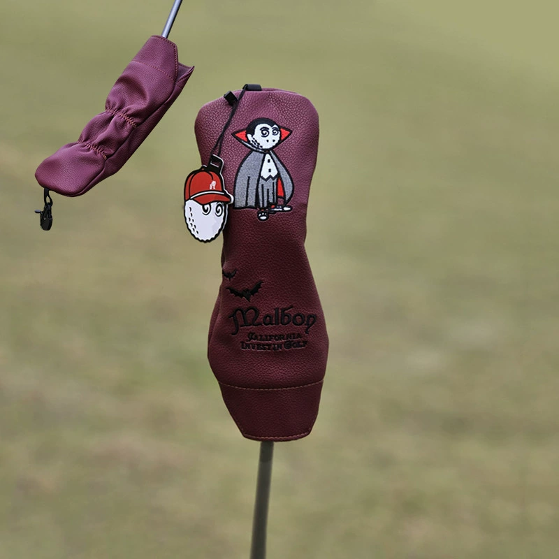 Golf clubs, helmet
