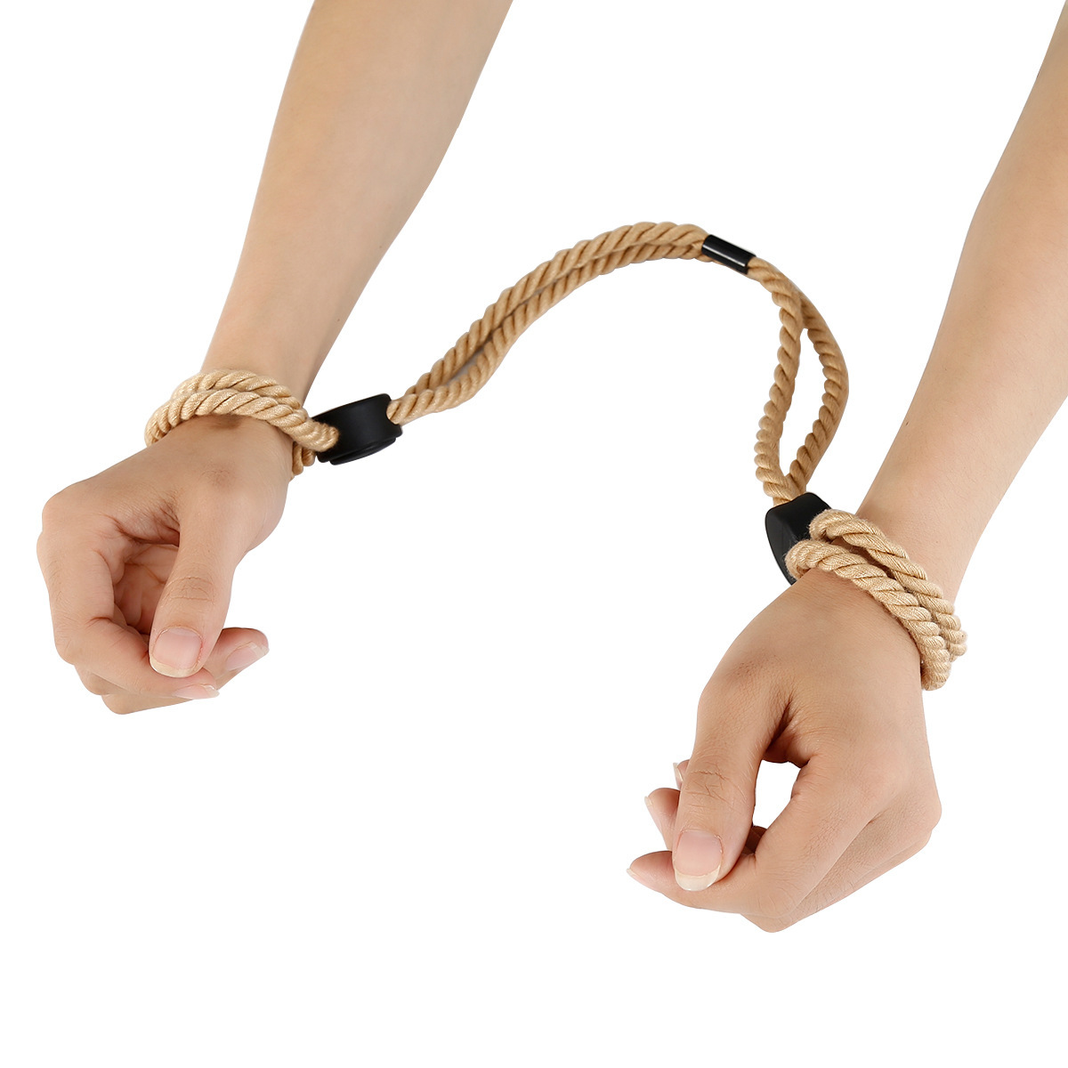 Adjustable Cotton Rope Handcuffs with Convenient Rope Buckle, Red — detail image 6