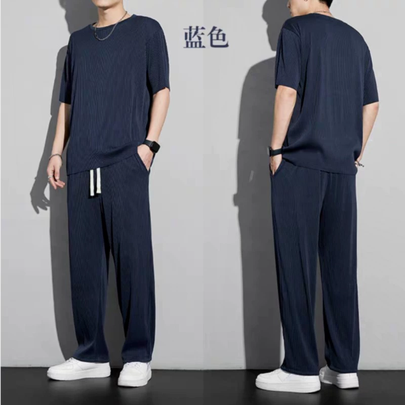 Summer thin sports suit, trend trousers for leisure, quick dry short sleeve T-shirt, oversize
