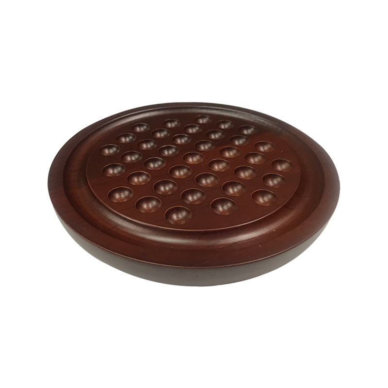 Rompecabezas noble único Kong Ming solo ajedrez juego de mesa para niños juguete ajedrez diamante independiente tablero de ajedrez redondo de madera grande