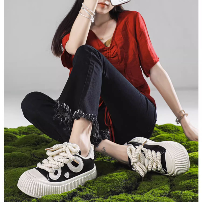 Thick-Soled Moral Training Shoes for Women 2025 Autum New Versatile and Cute Sports and Leisure Forrest Gump Sneakers Off Code Low Price Clearance