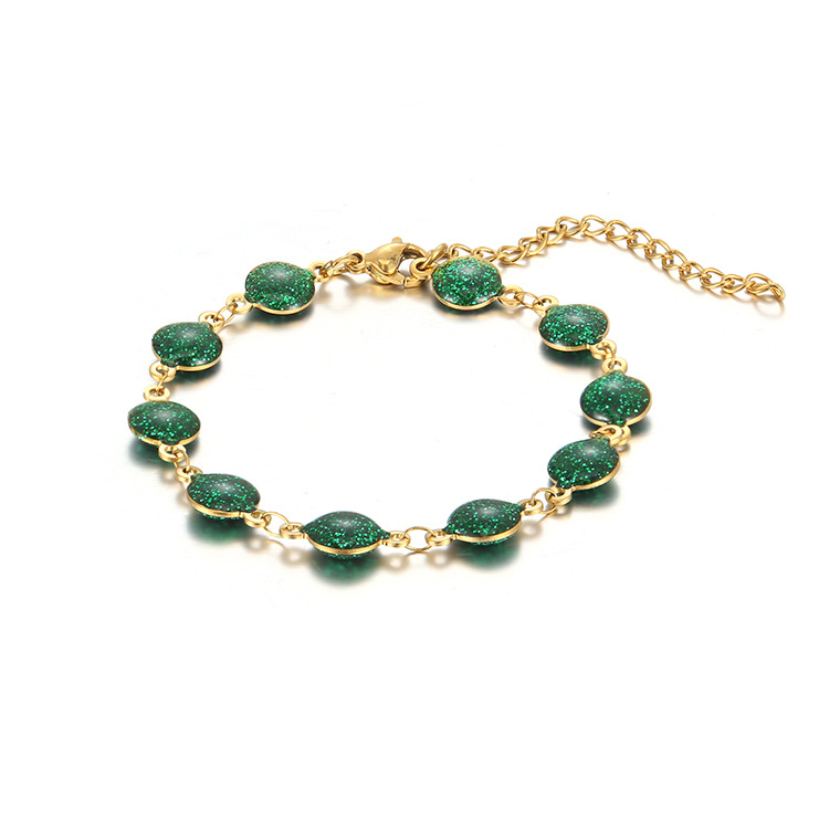 Moda europea y americana transfronteriza nueva Pulsera Rosa de acero inoxidable pulsera versátil de alto grado chapado en oro de 18 quilates pulsera de moda para mujer