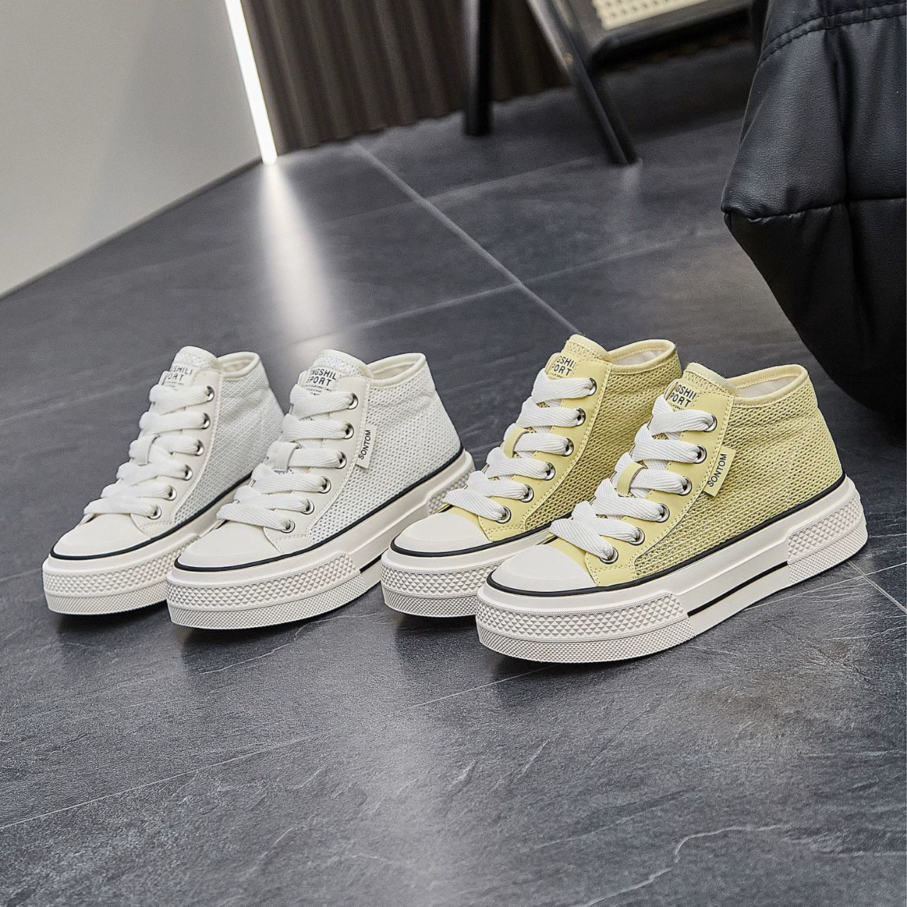 Летняя тонкая сетчатая лапша дышащая маленькая белая обувь женская обувь 2025 новая повседневная модная сетчатая обувь