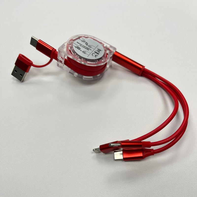 展示会の贈り物5in1二ドラッグ三水晶伸縮可能なデータ線logo携帯車の五合一充電線|undefined